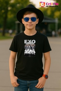 Tricou copii cu formatia EXO 10 , din bumbac 100% - Img 5