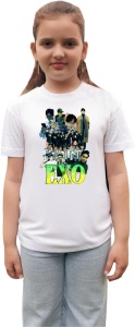 Tricou copii cu formatia EXO 2 , din bumbac 100% - Img 3