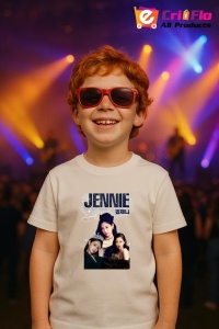 Tricou copii cu formatia JENNIE BLACK PINK , din bumbac 100% - Img 9