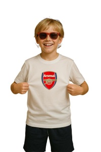 Tricou copii cu logo stema Arsenal FC Anglia, din bumbac 100% - Img 2
