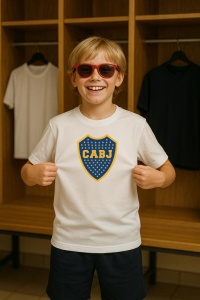 Tricou copii cu logo stema Boca Juniors Argentina, din bumbac 100% - Img 8