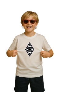 Tricou copii cu logo stema Borussia Mönchengladbach Germania, din bumbac 100% - Img 2