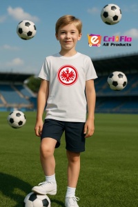 Tricou copii cu logo stema Eintracht Frankfurt Germania, din bumbac 100% - Img 10