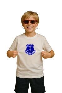 Tricou copii cu logo stema Everton FC Anglia, din bumbac 100% - Img 2
