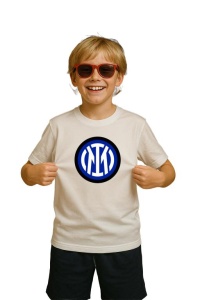 Tricou copii cu logo stema FC InternazionaleMilano Italia, din bumbac 100% - Img 3