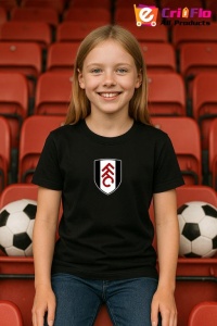 Tricou copii cu logo stema Fulham FC Anglia, din bumbac 100%