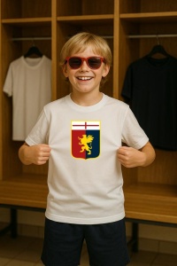Tricou copii cu logo stema Genoa CFC Italia, din bumbac 100% - Img 8