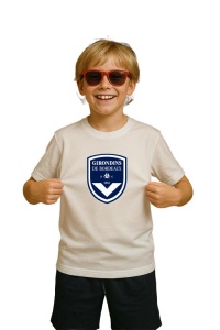 Tricou copii cu logo stema Girondins de Bordeaux Franta, din bumbac 100% - Img 2