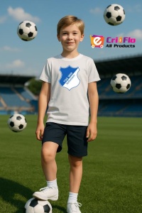 Tricou copii cu logo stema TSG Hoffenheim Germania, din bumbac 100% - Img 10