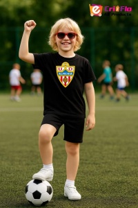 Tricou copii cu logo stema UD Almeria Spania, din bumbac 100% - Img 6