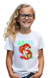 Tricou Copii din bumbac 100%, personalizat cu personajul Ariel