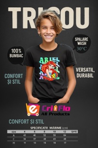 Tricou Copii din bumbac 100%, personalizat cu personajul Ariel - Img 9