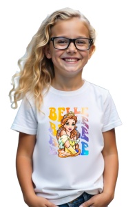 Tricou Copii din bumbac 100%, personalizat cu personajul Belle 1 - Img 2