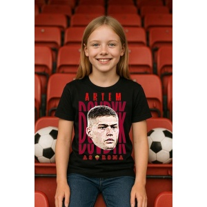 Tricou Copii din bumbac cu fotbalistul Artem Dovbyk-AS Roma - Img 5