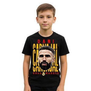 Tricou Copii din bumbac cu fotbalistul Daniel Dani Carvajal Ramos-Real Madrid