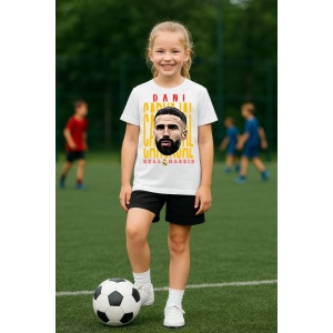 Tricou Copii din bumbac cu fotbalistul Daniel Dani Carvajal Ramos-Real Madrid - Img 8