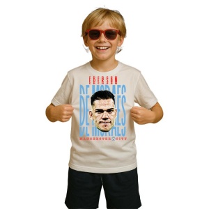 Tricou Copii din bumbac cu fotbalistul Ederson Santana de Moraes-Manchester City