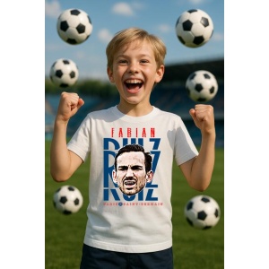 Tricou Copii din bumbac cu fotbalistul Fabian Ruiz Pena-Paris Saint-Germain - Img 6