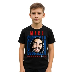 Tricou Copii din bumbac cu fotbalistul Marc Cucurella Saseta-Chelsea FC