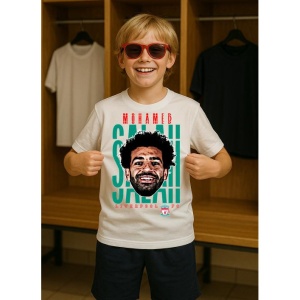 Tricou Copii din bumbac cu fotbalistul Mohamed Salah Hamed Mahrous Ghaly-Liverpool FC