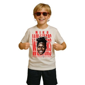 Tricou Copii din bumbac cu fotbalistul Nicholas Nico Williams Arthuer-Athletic Bilbao - Img 3
