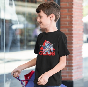 Tricou copii din bumbac personalizat haios Shooter Stitch - Cadou