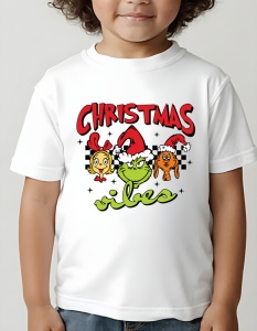 Tricou copii - Grinch Christmas Vibes - Crăciun, Grinch, vibes, distracție, verde, umor, cadouri, film, clasic, spirit - Img 2
