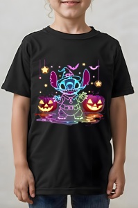 Tricou copii - NEON SPOOKY STITCH - tricou, copii
