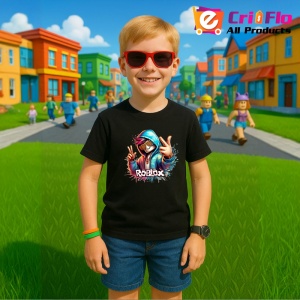Tricou Copii Roblox Camper Racorit din bumbac 100% - Img 4