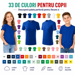 Tricou Copii Simplu din bumbac pentru Băieți 135 - Img 5