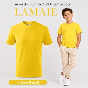 Tricou Copii Simplu din bumbac pentru Băieți 135 - Img 25