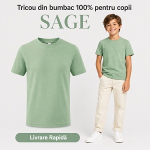 Tricou Copii Simplu din bumbac pentru Băieți 135 - Img 35