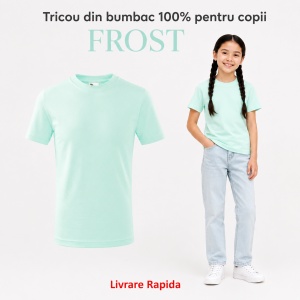 Tricou Copii Simplu din bumbac pentru Fete 135 - Img 18