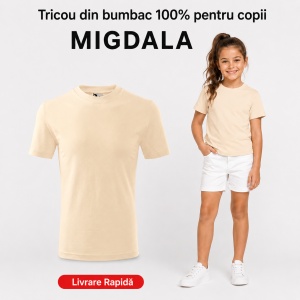 Tricou Copii Simplu din bumbac pentru Fete 135 - Img 28