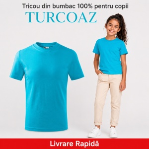 Tricou Copii Simplu din bumbac pentru Fete 135 - Img 38