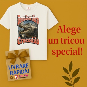 Tricou Copii Tralalelo Tra la la Bombadiro Crocodilo Funny Italian Brainrot Meme Graphic T-Shirt - Img 7