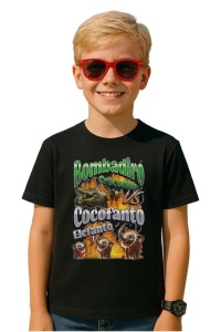 Tricou Copii Tralalelo Tra la la Bombadiro VS Cocofanto Funny Italian Brainrot Meme Graphic T-Shirt - Img 4