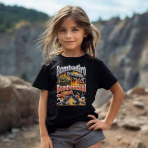 Tricou Copii Tralalelo Tra la la Bombadiro VS Gusini Funny Italian Brainrot Meme Graphic T-Shirt - Img 5