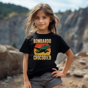 Tricou Copii Tralalelo Tra la la Bombardino Crocodilo Funny Italian Brainrot Meme T-Shirt