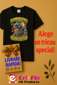 Tricou Copii Tralalelo Tra la la Italian Brainrot Bombardino Crocodilo Funny Meme T-Shirt - Img 6