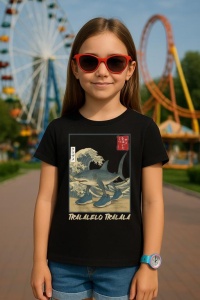 Tricou Copii Tralalelo Tra la la Italian Brainrot Japanese T-Shirt - Img 3