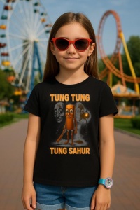 Tricou Copii Tralalelo Tra la la Tung Tung Tung Sahur Funny Animal Italian Brainrot Meme T-Shirt - Img 5