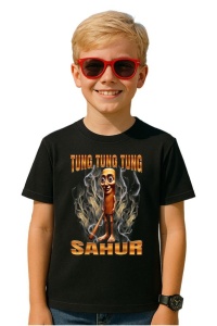 Tricou Copii Tralalelo Tra la la Tung Tung Tung Sahur T-Shirt - Img 4