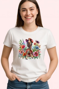 Tricou country dress floral tattooed woman, femeie cu rochie country si tatuaje florale, Copii | Dama | Barbat - Img 4