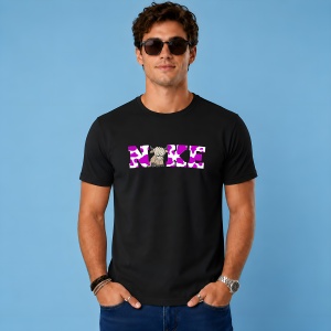 Tricou Cow Print Purple Texture Animal Pattern Urban Design, din bumbac 100%, tricou negru, Copii | Dama | Barbat