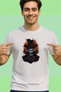 Tricou Craniu gotic cu palarie si fundal inchis Copii | Dama | Barbat - Img 2