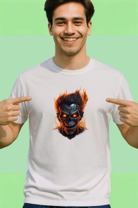 Tricou Craniu inflacarat cu ochi rosii si dinti ascutiti Copii | Dama | Barbat - Img 2