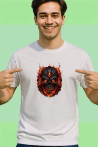 Tricou Craniu inflacarat in stil horror digital Copii | Dama | Barbat - Img 2