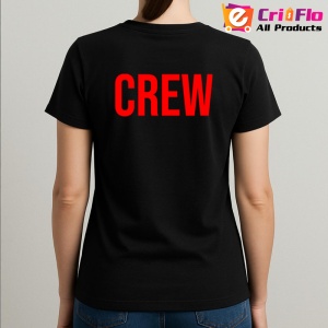 Tricou CREW, Personalizat | Unisex Dama si Barbat, Negru - Img 3