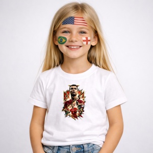 Tricou Cristiano Ronaldo Portugal World Cup Fifa 2026 V5, din bumbac 100%, tricou alb, Copii | Dama | Barbat - Img 2